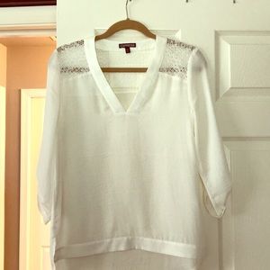 Express White Lace Top
